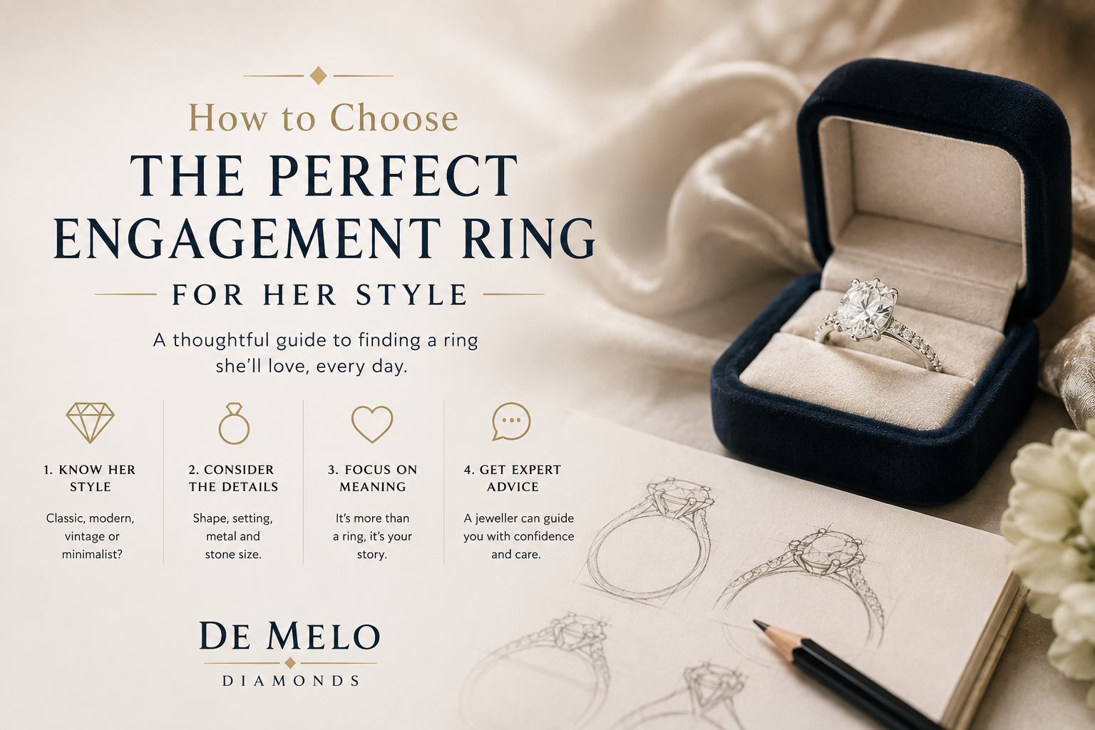 Infographic guide to choosing the perfect engagement ring for her style